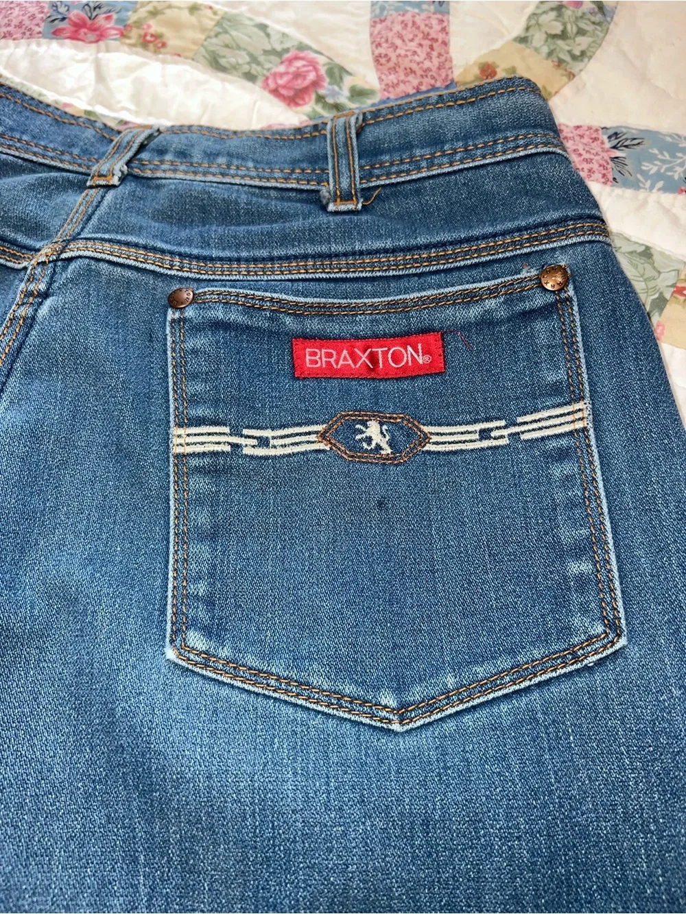 Vintage Braxton Stretch Denim Long Bermuda Shorts Frayed Hem Plus Size 18